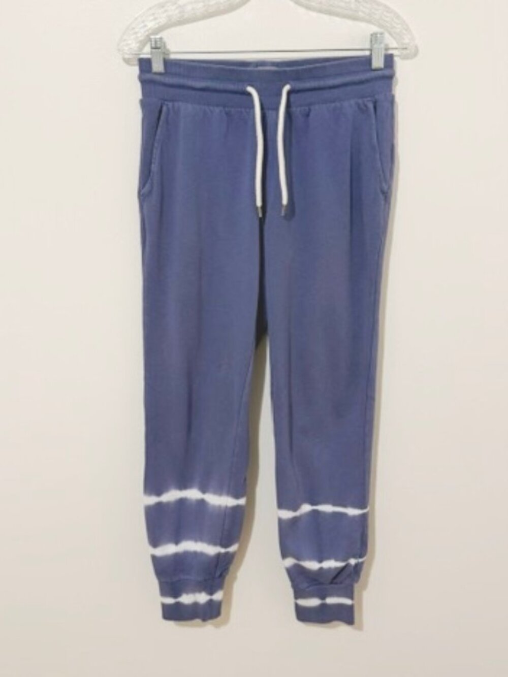 Gap Sweats Cuff Jogger Sweatpants Blue Drawstring Pockets Tie Dye Women's XS